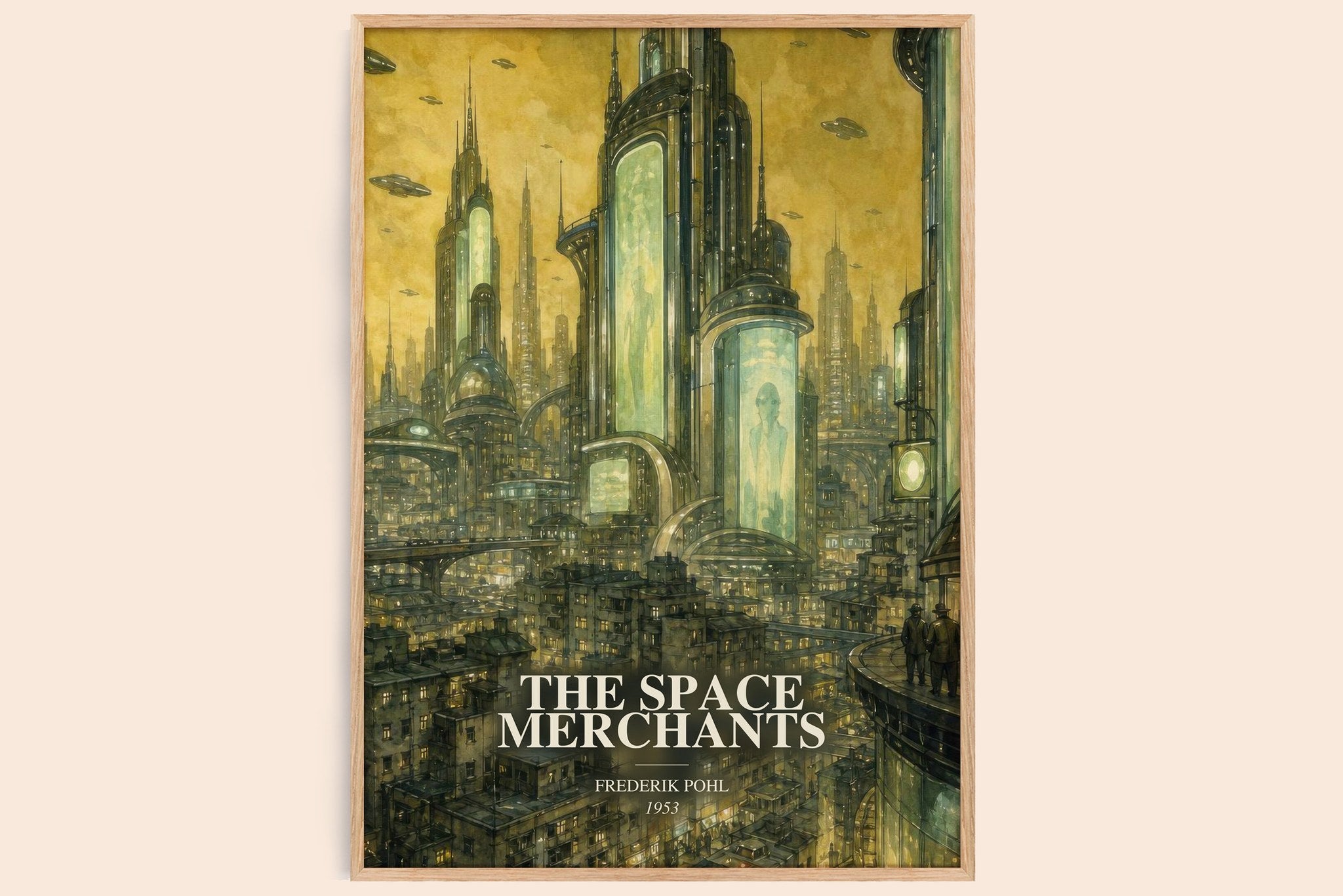The Space Merchants Book Watercolour Illustration by Frederik Pohl