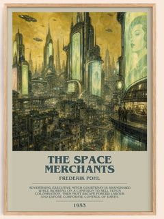 The Space Merchants bookish book poster by Frederik Pohl – framed literary art print