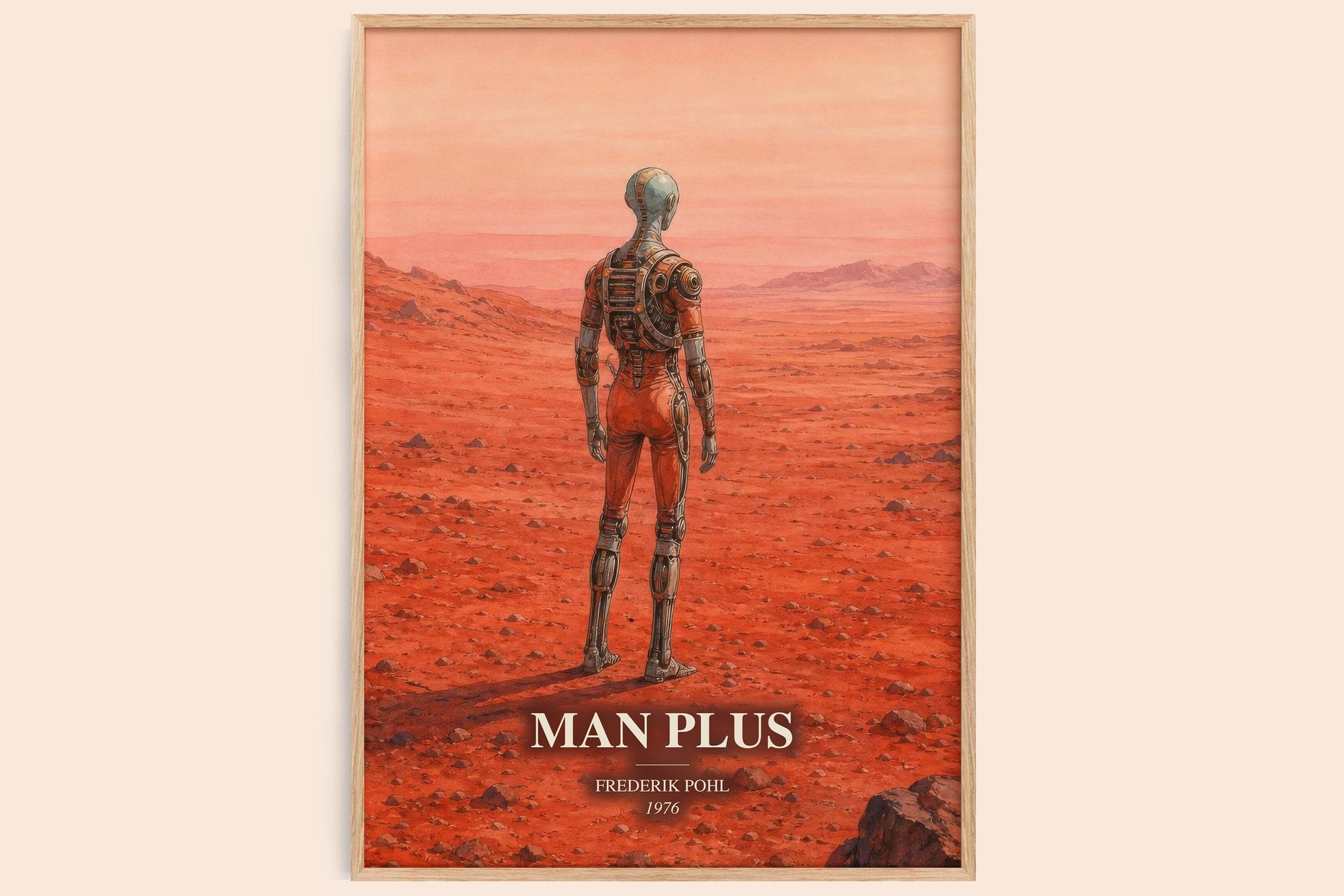 Man Plus Book Watercolour Illustration by Frederik Pohl