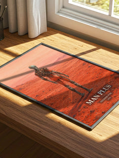 Man Plus watercolour book poster framed on wall – sci fi wall art