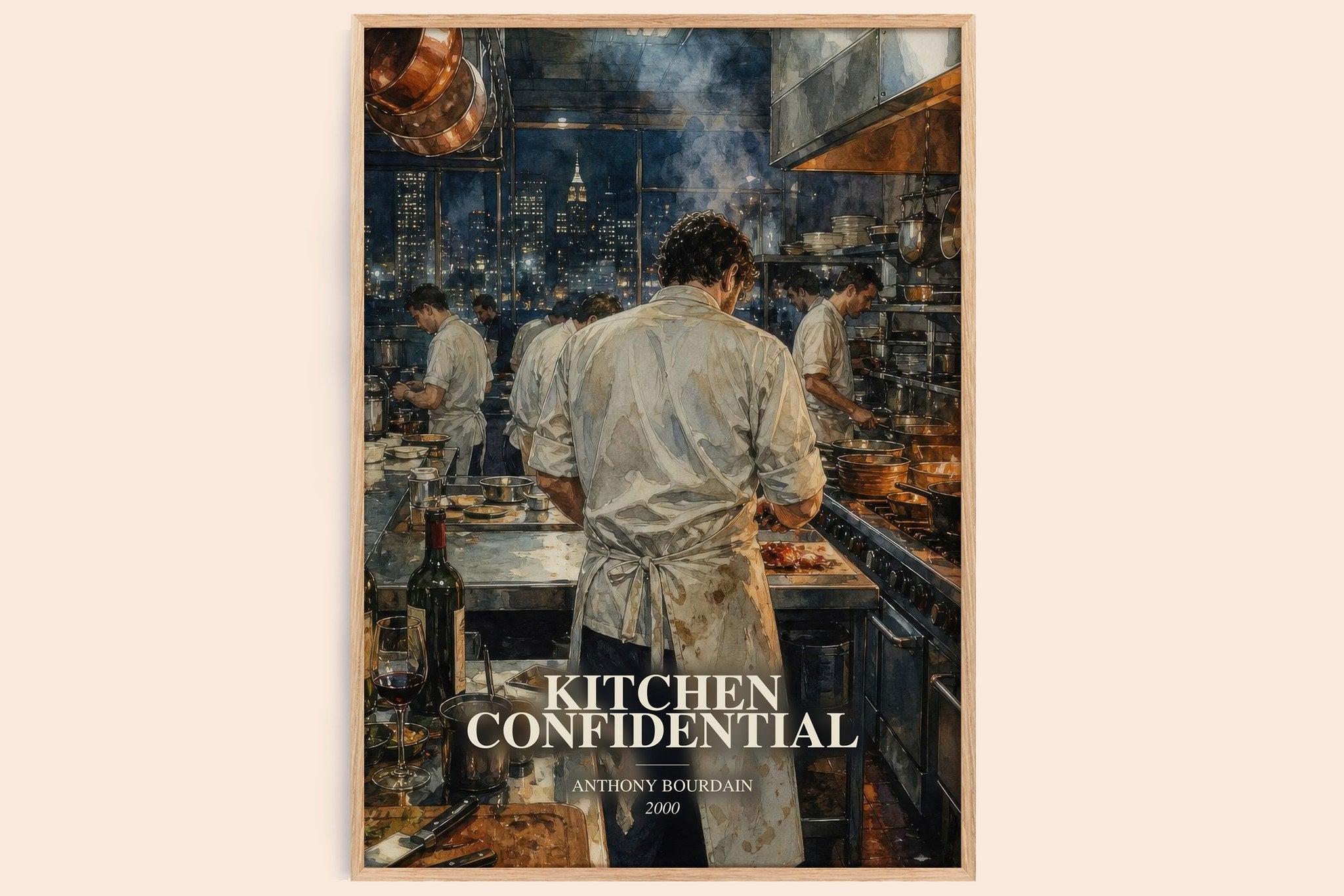Kitchen Confidential Book Watercolour Illustration by Anthony Bourdain