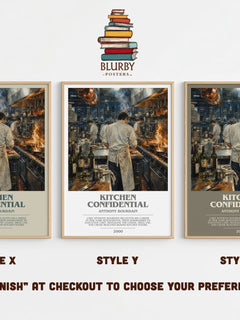 Kitchen Confidential bookish print in frame leaning in hallway – memoir wall art