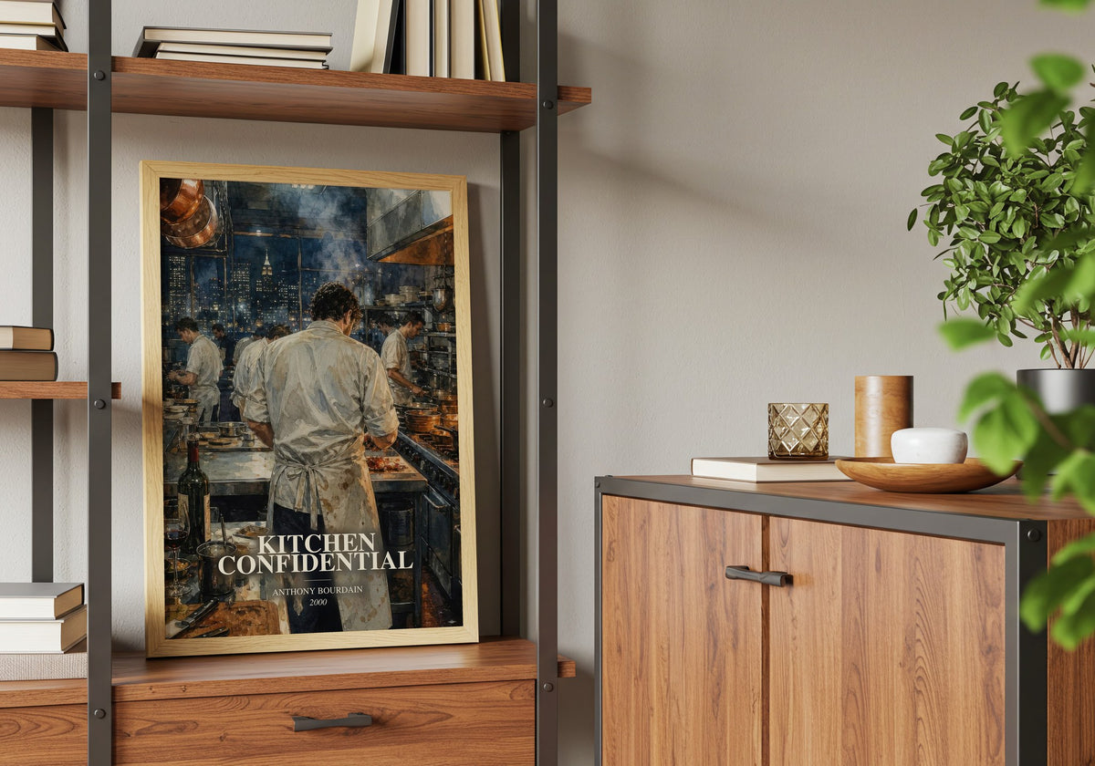 Kitchen Confidential book watercolour illustration paper finish options – matte satin gloss