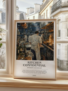 Kitchen Confidential bookish poster colour and style options – Anthony Bourdain book art