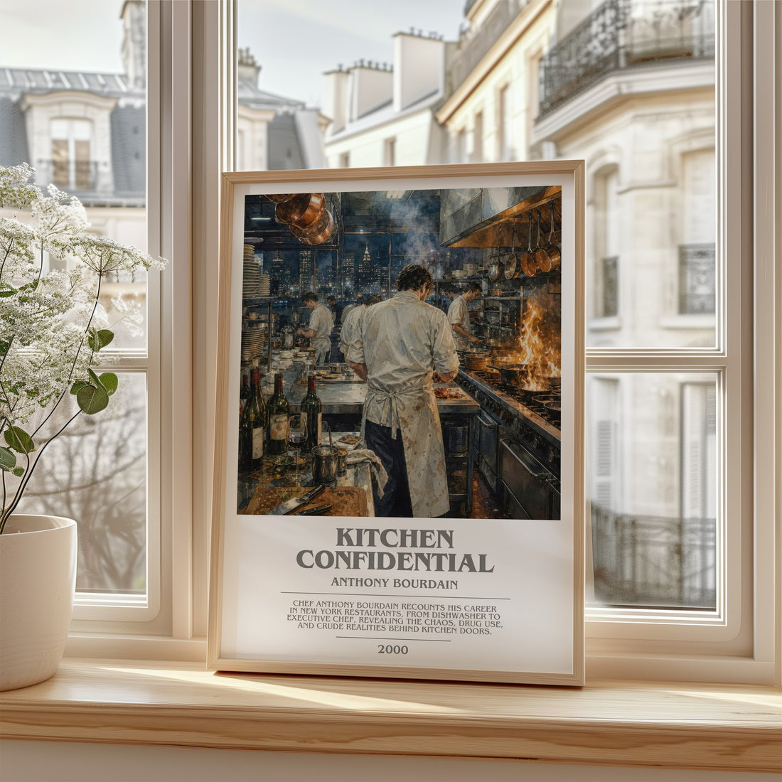 Kitchen Confidential bookish poster colour and style options – Anthony Bourdain book art