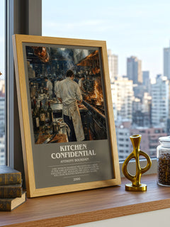 Kitchen Confidential bookish print framed by window – literary home decor
