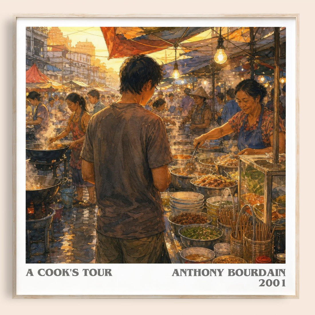 A Cook's Tour literary book poster by Anthony Bourdain – framed literary art print