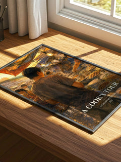 A Cook's Tour watercolour book poster framed on wall – memoir wall art