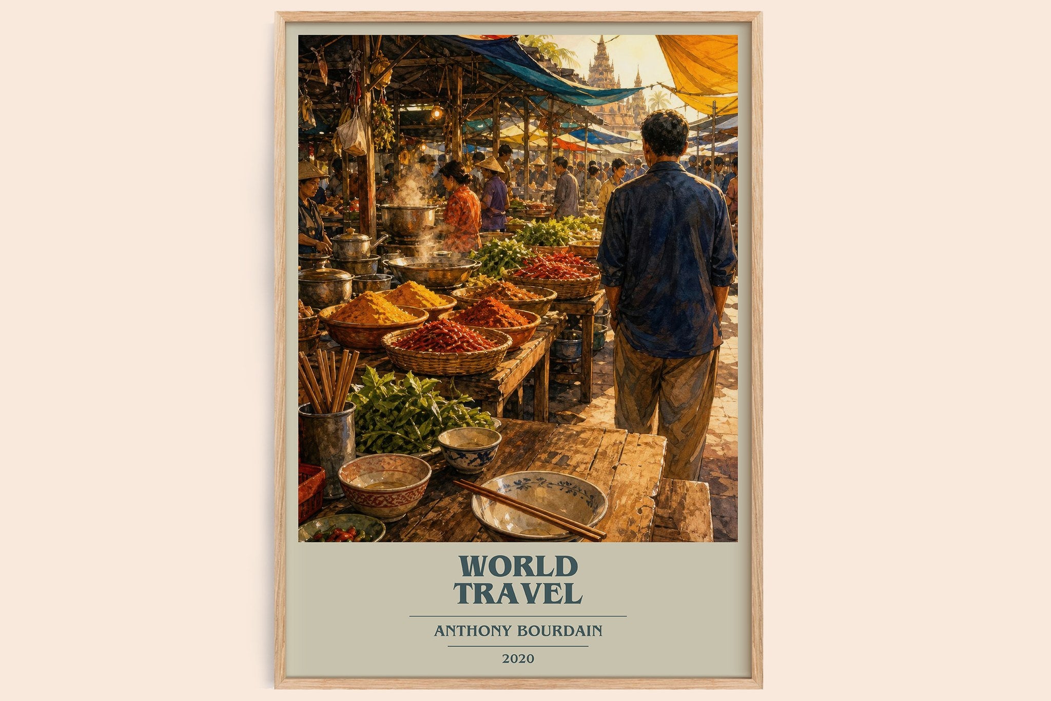 World Travel Book Cover Poster by Anthony Bourdain