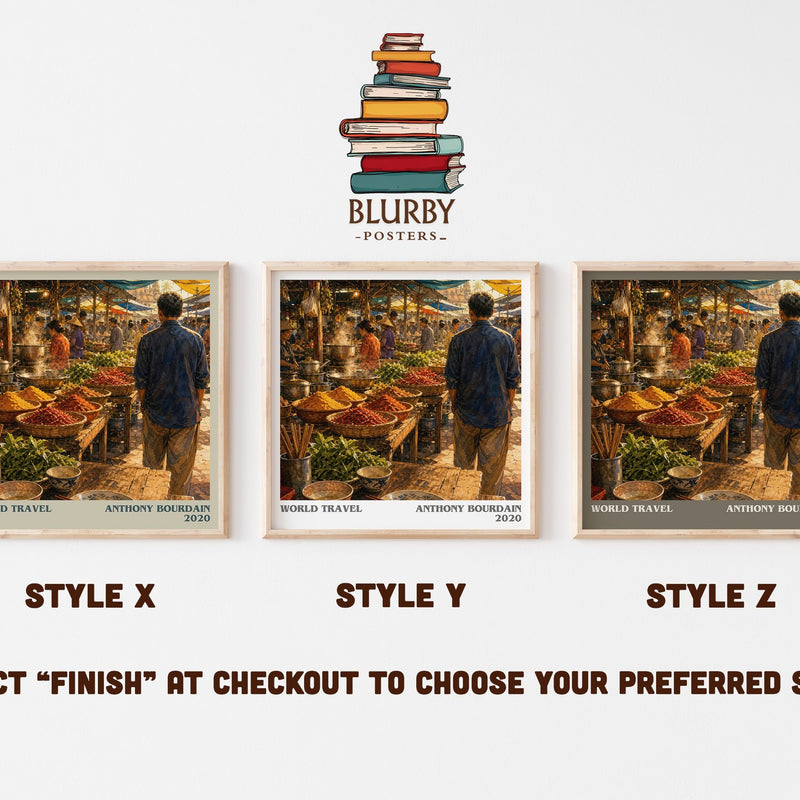 World Travel literary print in frame leaning in hallway – non fiction wall art