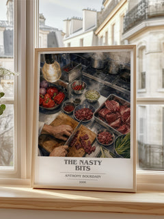 The Nasty Bits book cover poster colour and style options – Anthony Bourdain book art