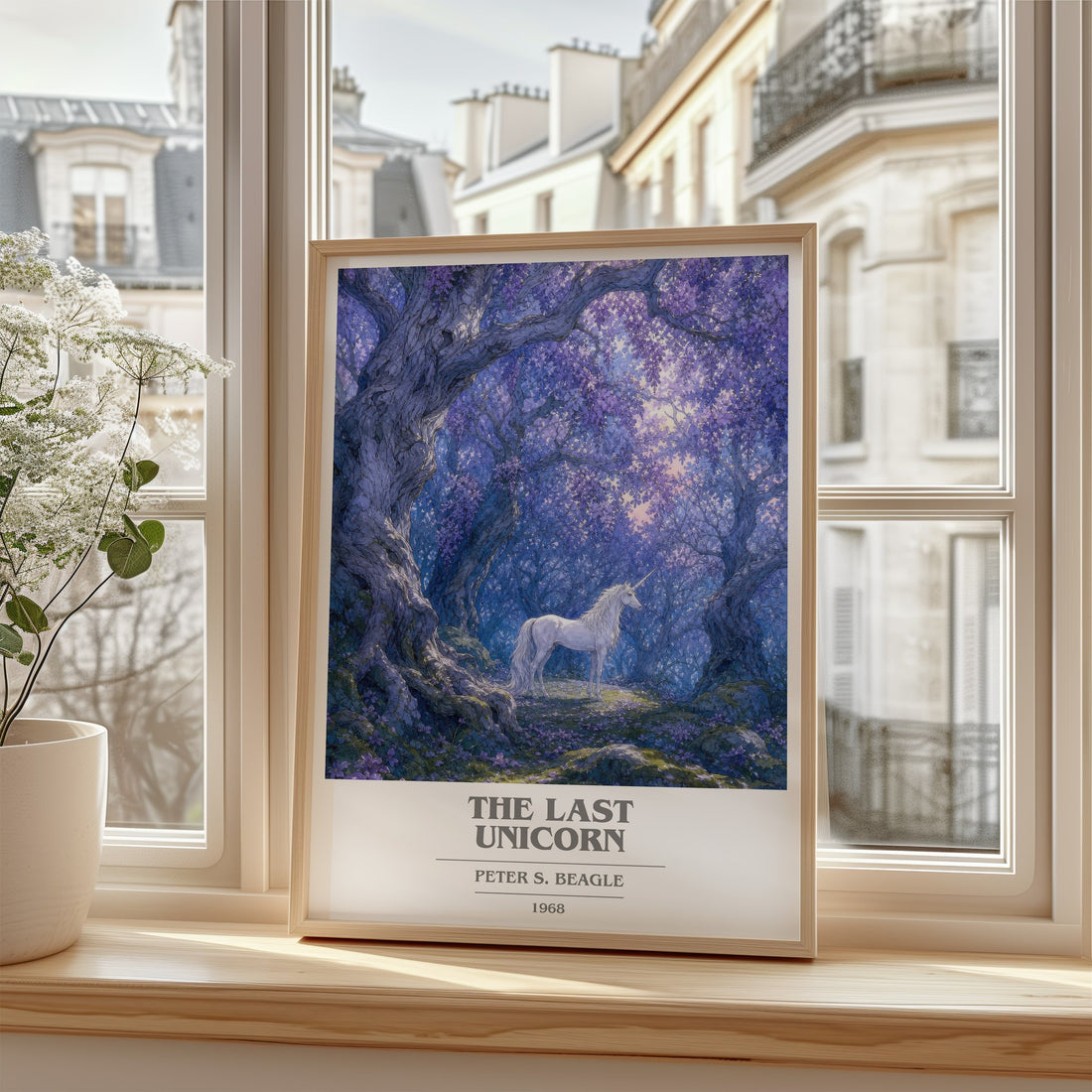 The Last Unicorn book cover poster colour and style options – Peter S. Beagle book art