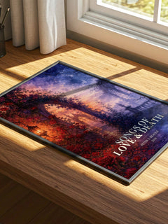 Songs of love & death watercolour book poster framed on wall – fantasy wall art