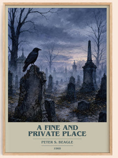 A Fine and Private Place book cover book poster by Peter S. Beagle – framed literary art print