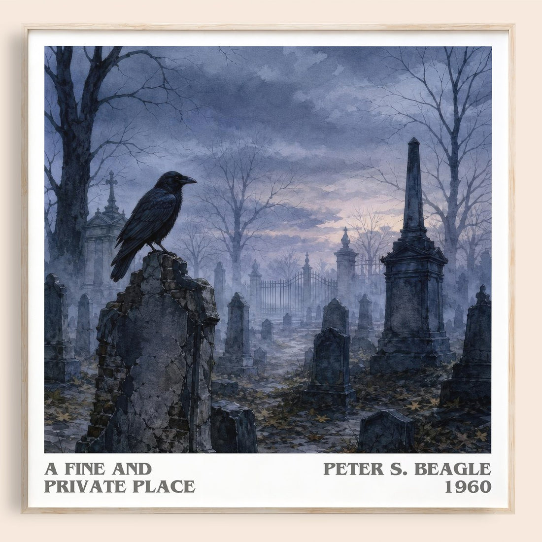 A Fine and Private Place literary book poster by Peter S. Beagle – framed literary art print