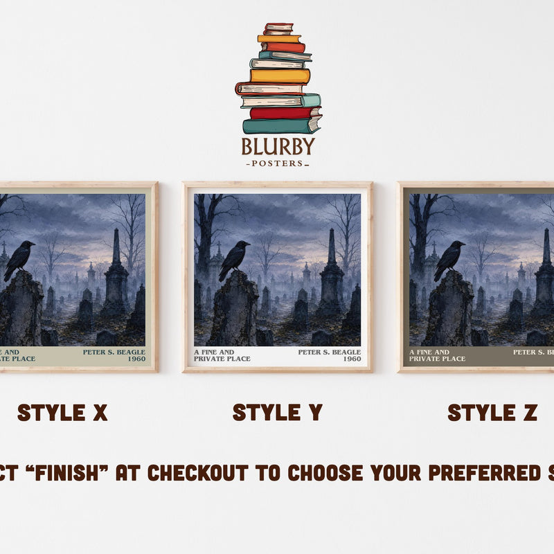 A Fine and Private Place literary print in frame leaning in hallway – fantasy wall art