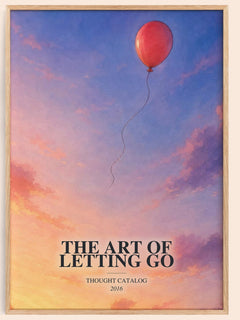 The Art of Letting Go watercolour book poster by Thought Catalog – framed literary art print
