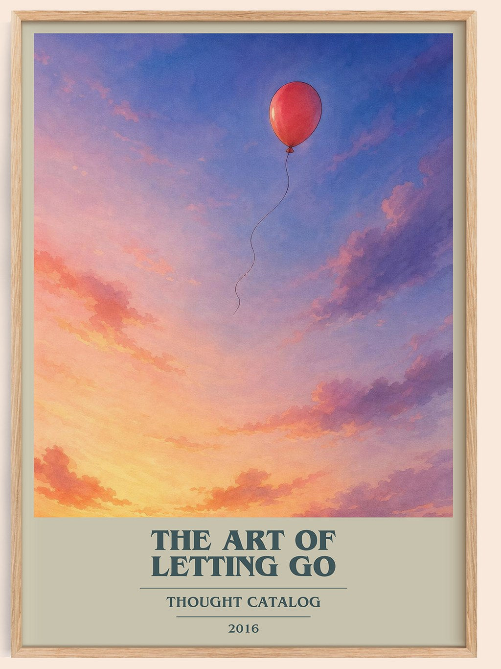 The Art of Letting Go book cover book poster by Thought Catalog – framed literary art print