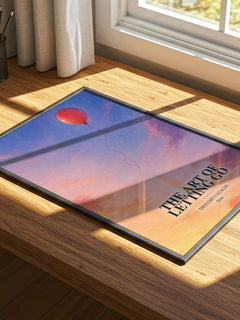 The Art of Letting Go watercolour book poster framed on wall – memoir wall art
