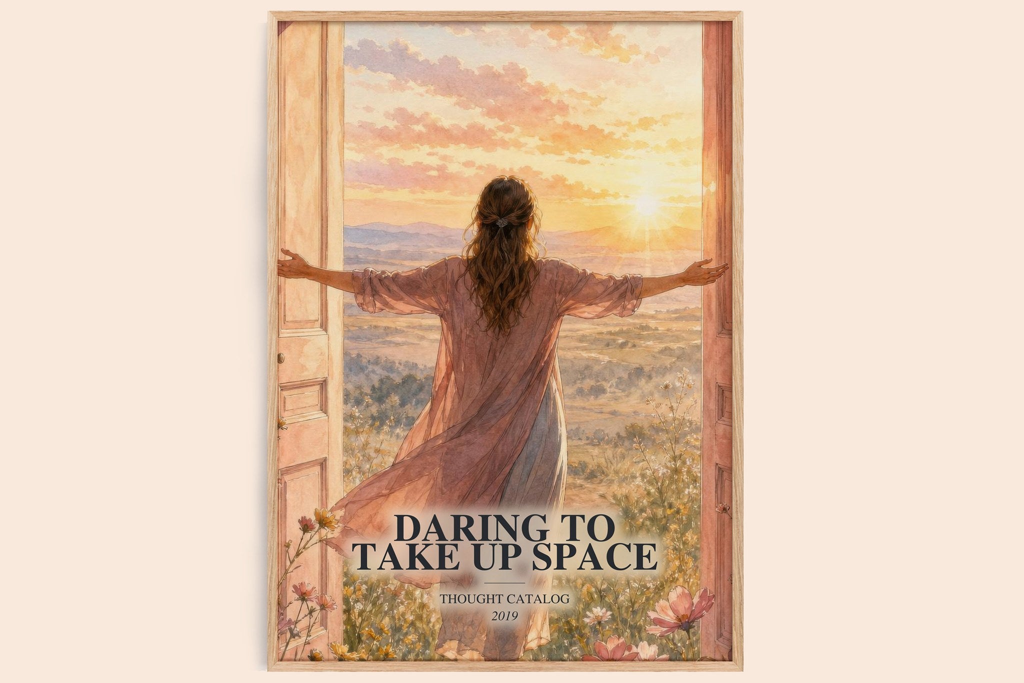 Daring To Take Up Space Book Watercolour Illustration by T. Catalog