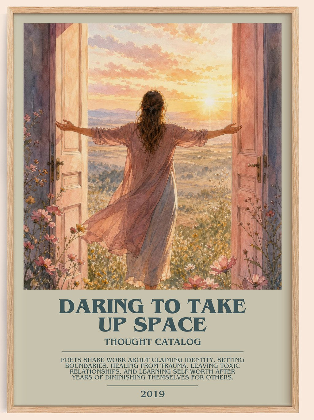 Daring To Take Up Space bookish book poster by Thought Catalog – framed literary art print