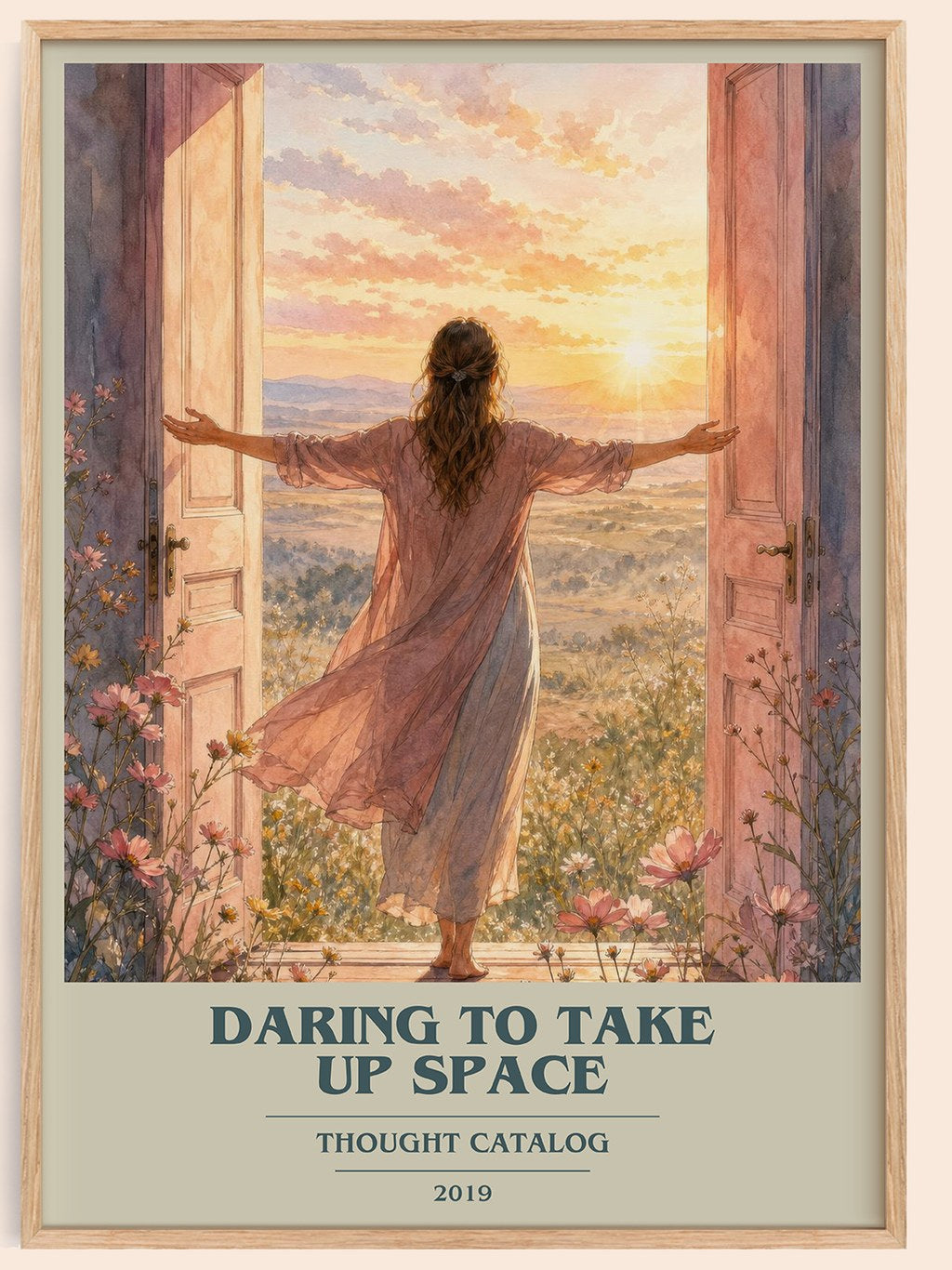 Daring To Take Up Space book cover book poster by Thought Catalog – framed literary art print