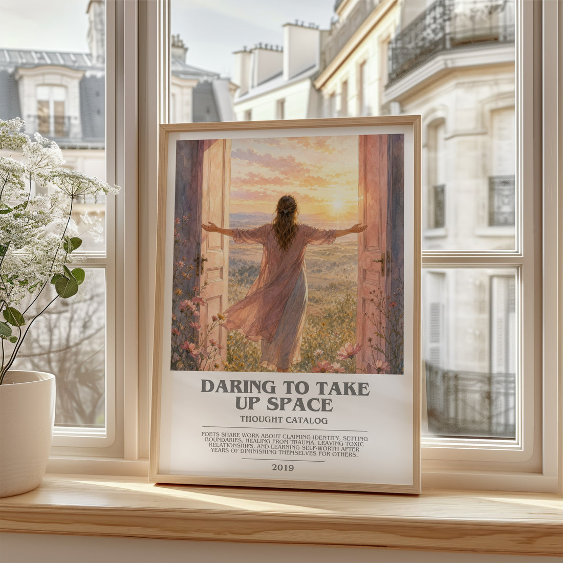Daring To Take Up Space bookish poster colour and style options – Thought Catalog book art