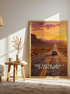 The Truth About Everything watercolour print in frame leaning in hallway – non fiction wall art