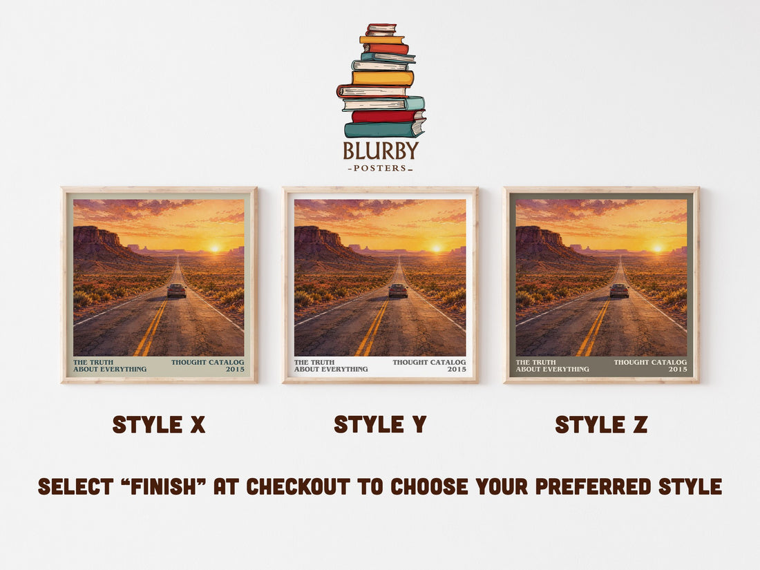 The Truth About Everything literary print in frame leaning in hallway – non fiction wall art (mockup)