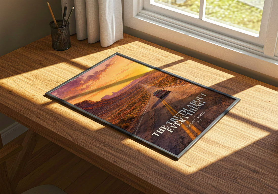 The Truth About Everything watercolour book poster framed on wall – non fiction wall art