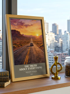 The Truth About Everything book cover print framed by window – literary home decor