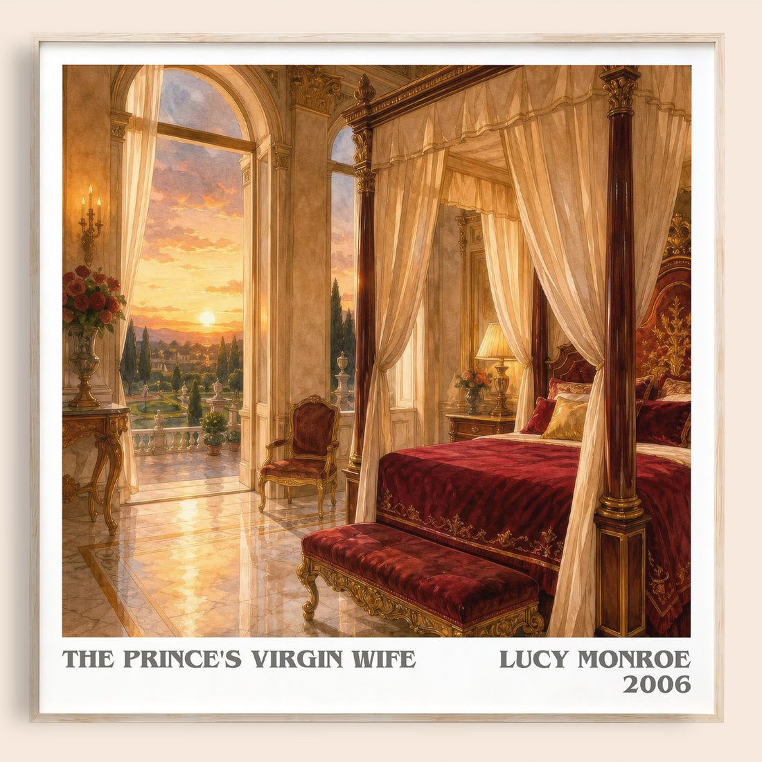 The Prince's Virgin Wife literary book poster by Lucy Monroe – framed literary art print