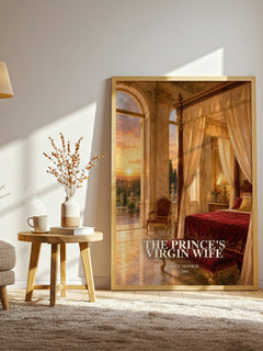 The Prince's Virgin Wife watercolour print in frame leaning in hallway – romance wall art