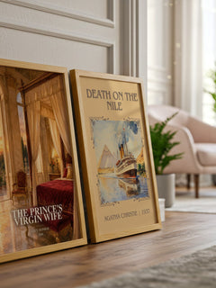 The Prince's Virgin Wife watercolour print framed by window – literary home decor