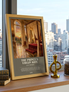 The Prince's Virgin Wife bookish print framed by window – literary home decor