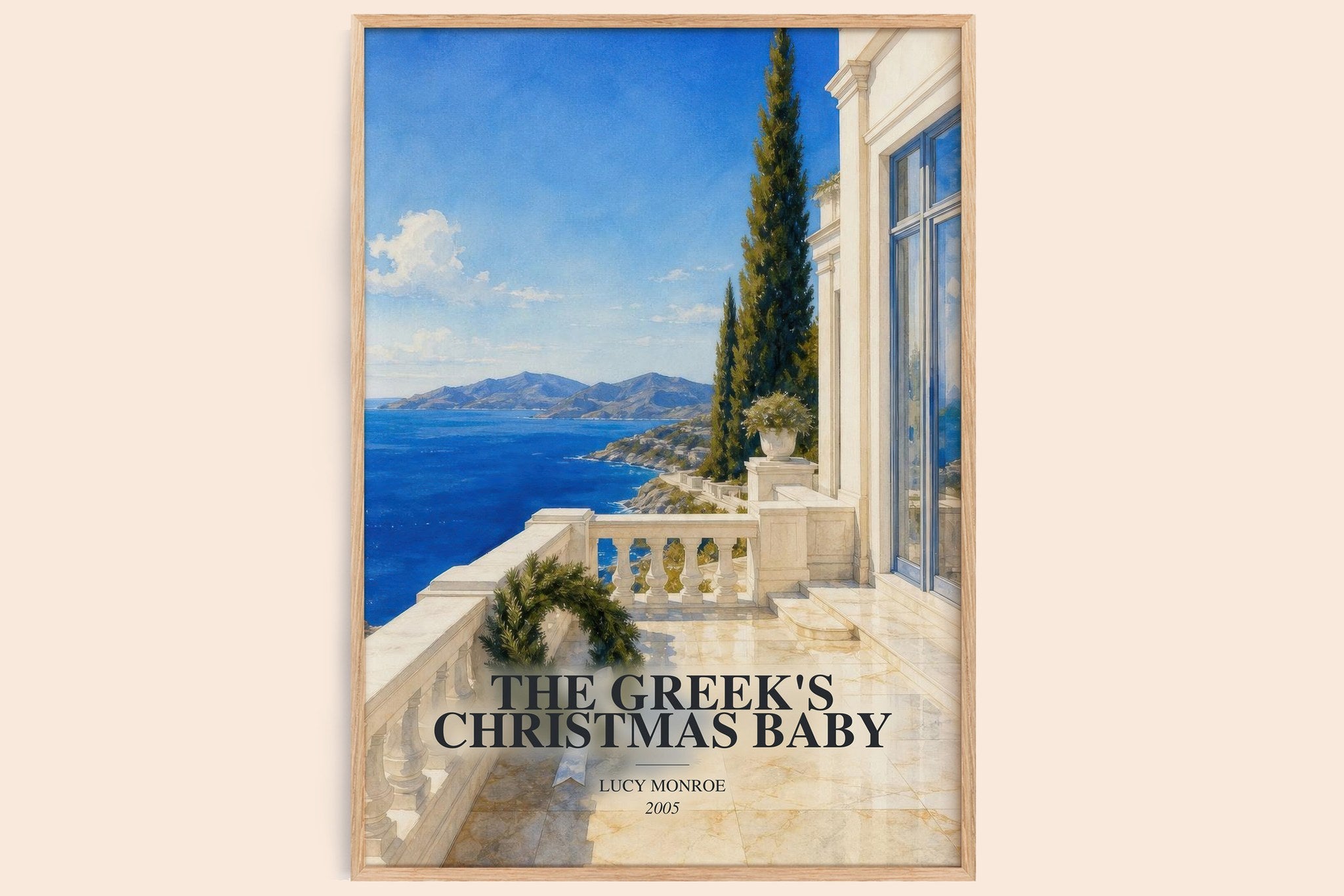 Greek's Christmas Baby Book Watercolour Illustration by Lucy Monroe