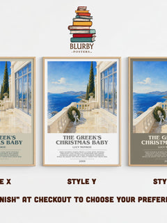 The Greek's Christmas Baby bookish print in frame leaning in hallway – romance wall art