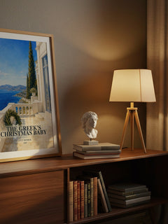 The Greek's Christmas Baby watercolour print on bookshelf – Lucy Monroe fan gift