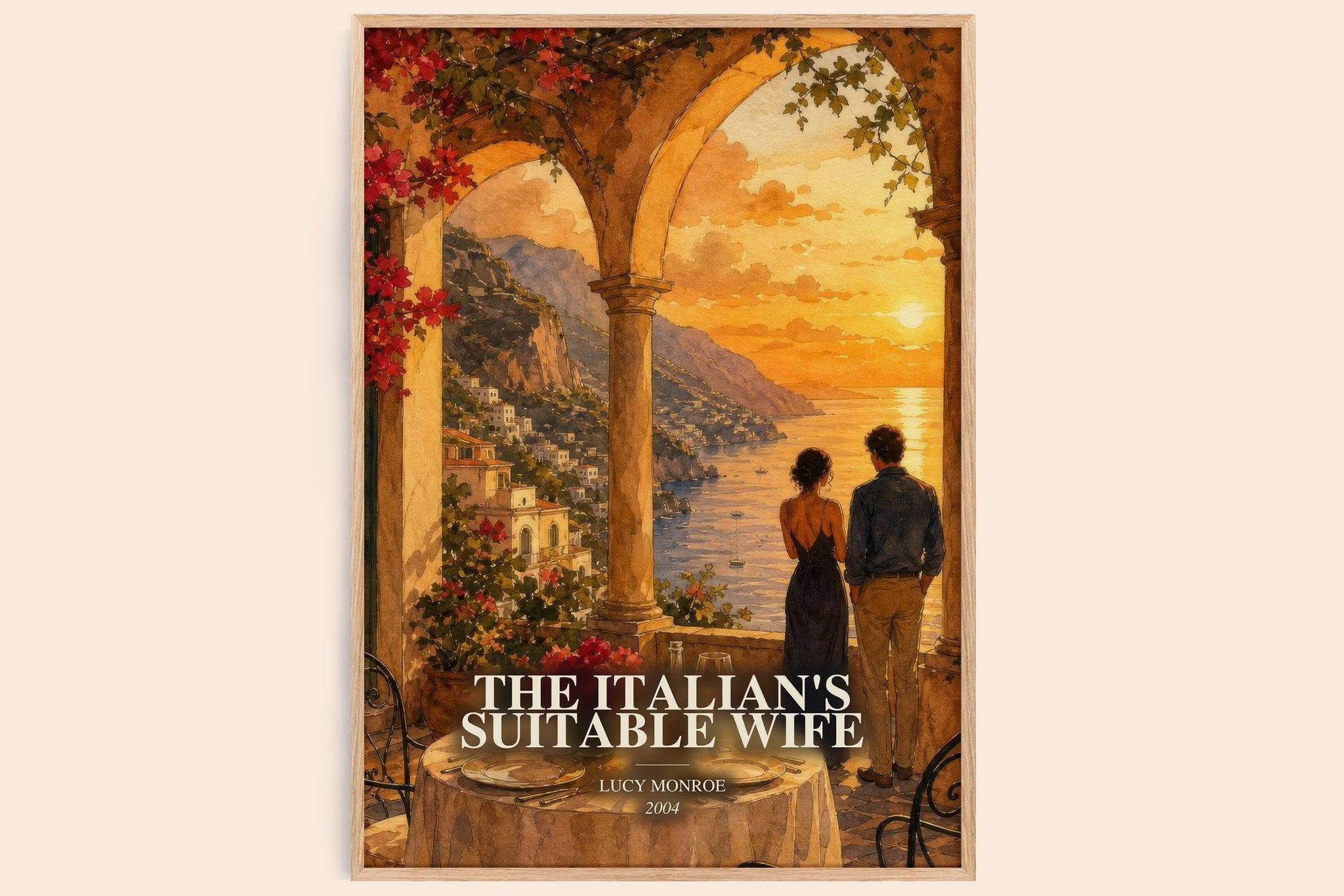 Italian's Suitable Wife Book Watercolour Illustration by Lucy Monroe