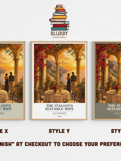 The Italian's Suitable Wife book cover print in frame leaning in hallway – romance wall art