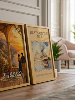 The Italian's Suitable Wife watercolour print framed by window – literary home decor