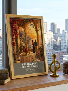 The Italian's Suitable Wife book cover print framed by window – literary home decor