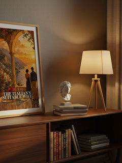 The Italian's Suitable Wife watercolour print on bookshelf – Lucy Monroe fan gift