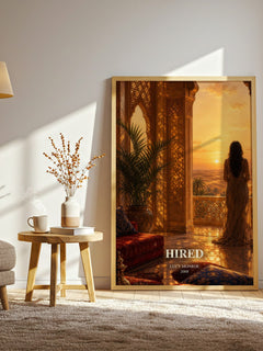 Hired watercolour print in frame leaning in hallway – romance wall art