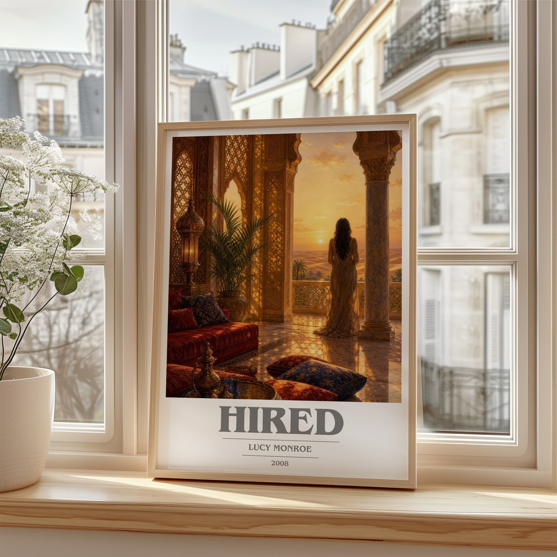 Hired book cover poster colour and style options – Lucy Monroe book art