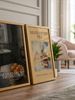 Oranges Are Not the Only Fruit watercolour print framed by window – literary home decor
