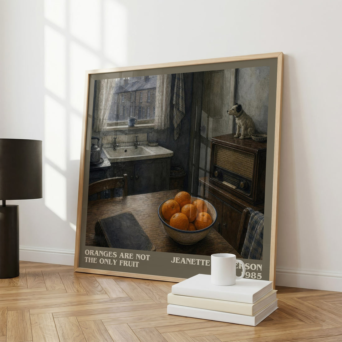 Oranges Are Not the Only Fruit literary print framed by window – literary home decor