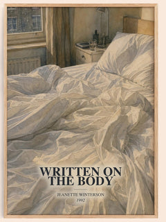 Written on the Body watercolour book poster by Jeanette Winterson – framed literary art print