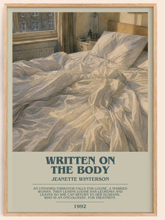 Written on the Body bookish book poster by Jeanette Winterson – framed literary art print