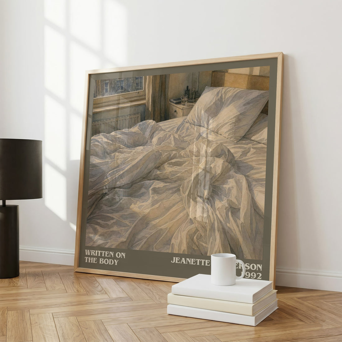 Written on the Body literary print framed by window – literary home decor